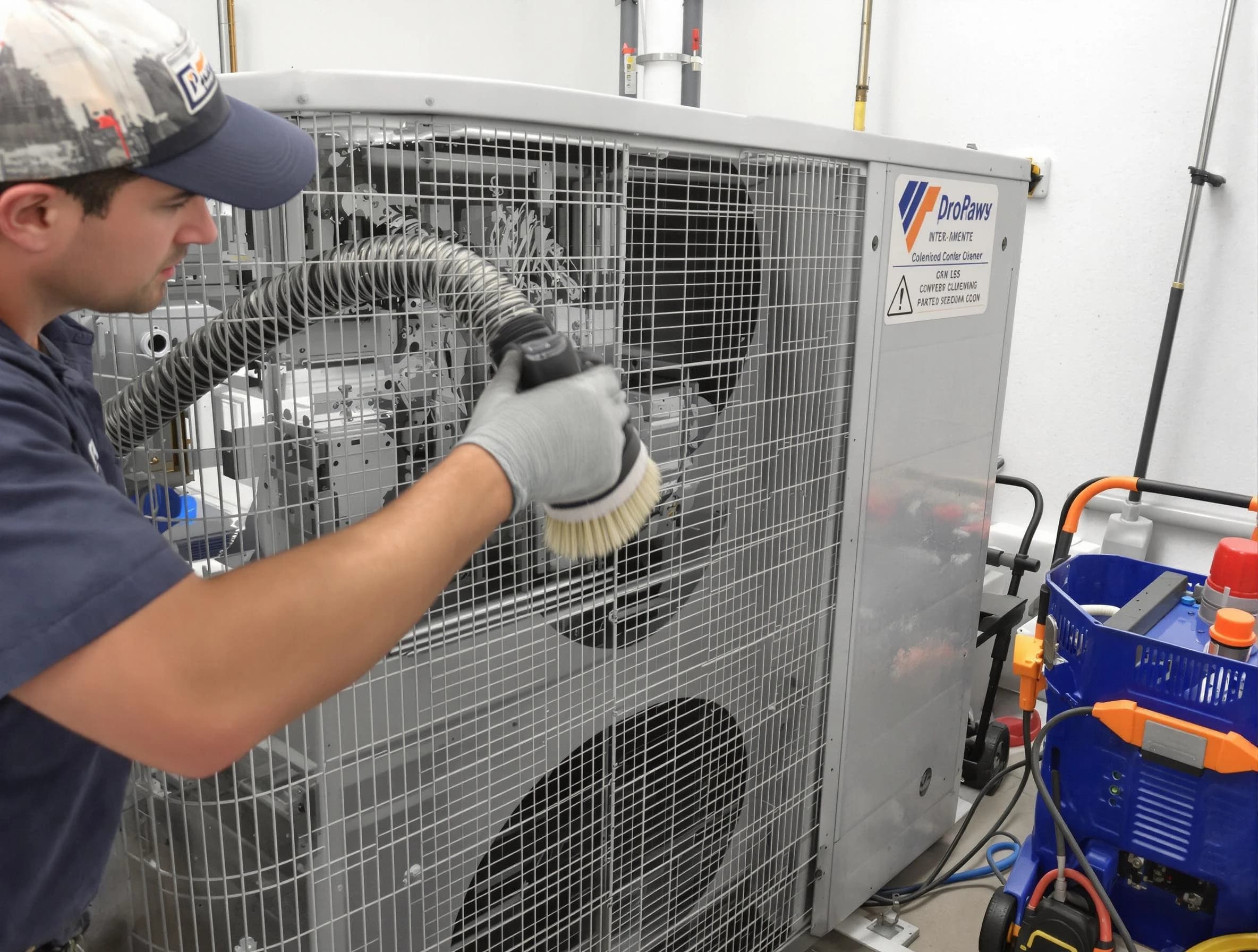 Hoover Air Duct Cleaning specialist performing precision AC coil cleaning for improved system performance in Hoover