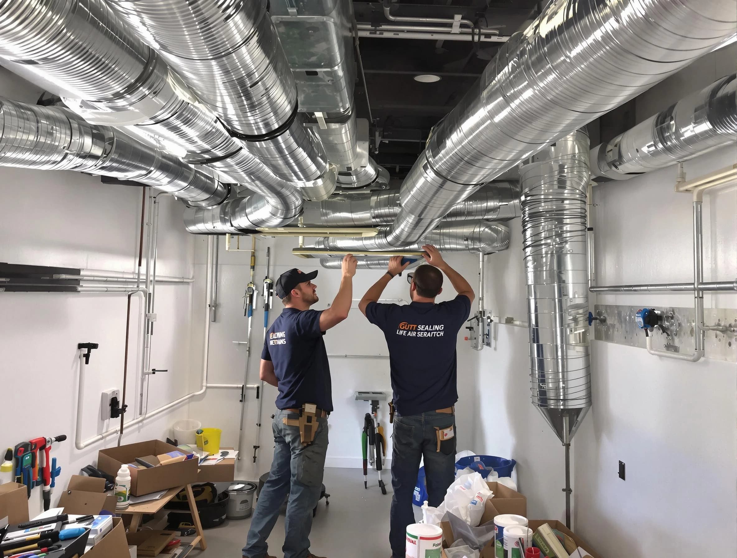 Hoover Air Duct Cleaning technician applying professional duct sealing solutions in Hoover