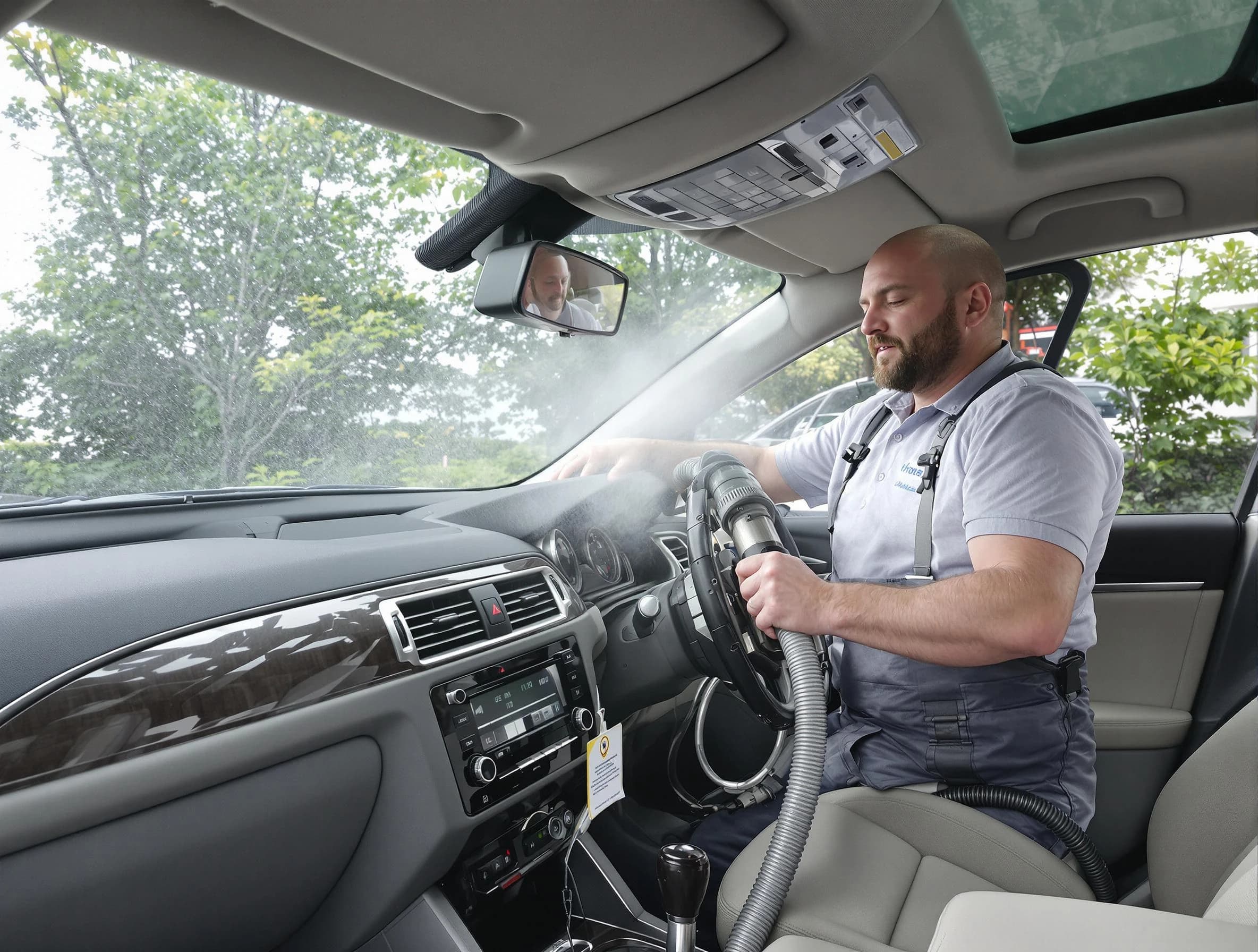 Hoover Air Duct Cleaning specialist performing professional car duct cleaning in Hoover