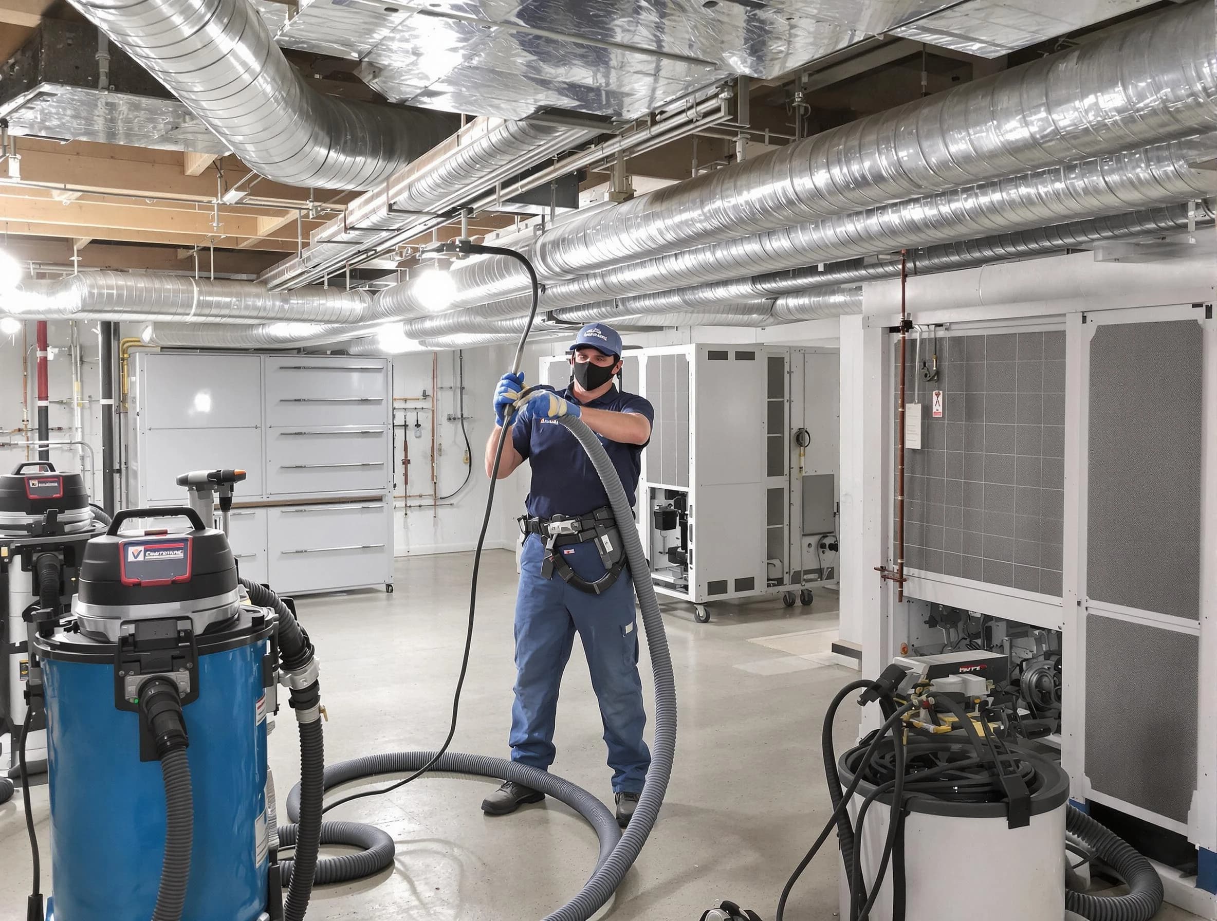 Hoover Air Duct Cleaning specialist performing thorough central air duct cleaning for improved system efficiency in Hoover