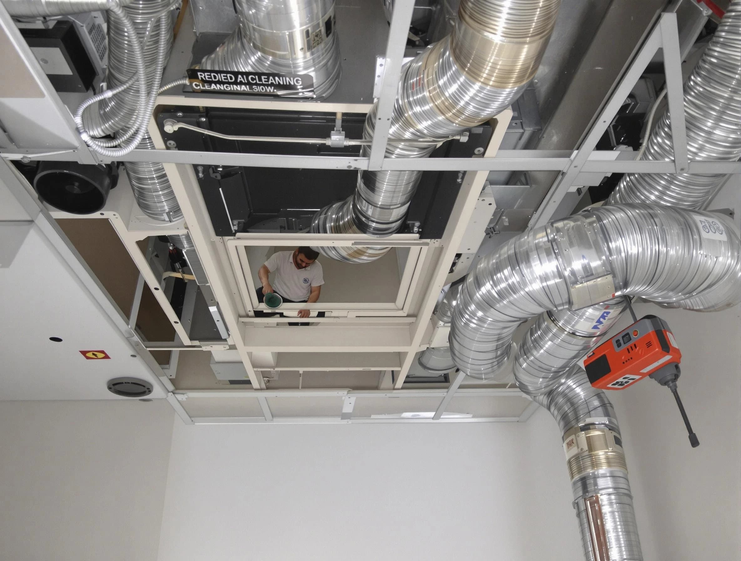 Hoover Air Duct Cleaning technician performing detailed central duct system cleaning in Hoover