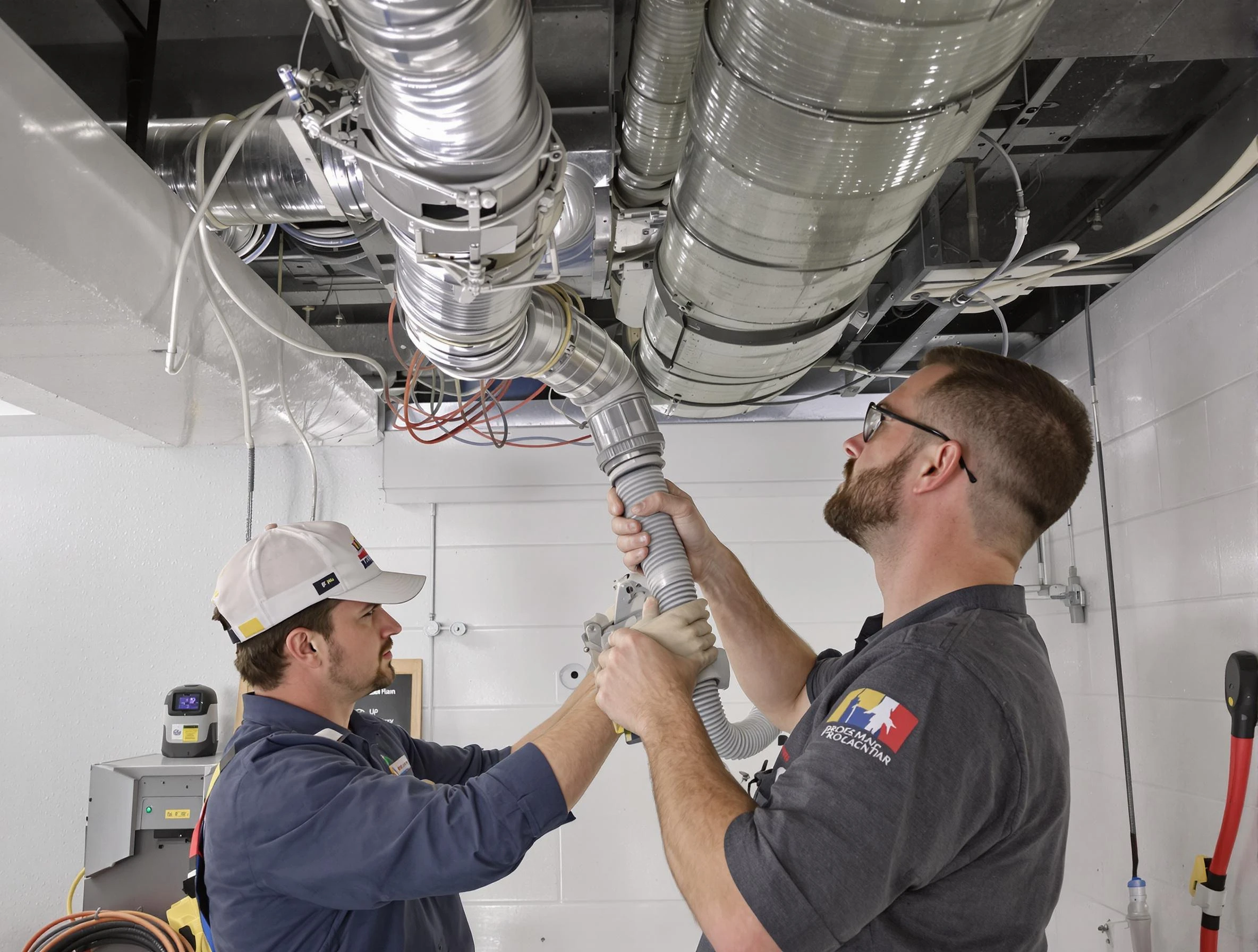 Hoover Air Duct Cleaning technician performing thorough AC duct cleaning in Hoover
